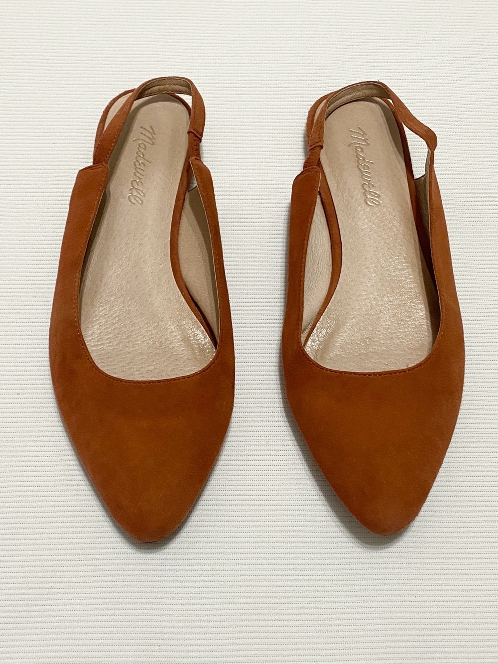 Madewell Margot Suede Slingback Flats Russet Burnt Orange